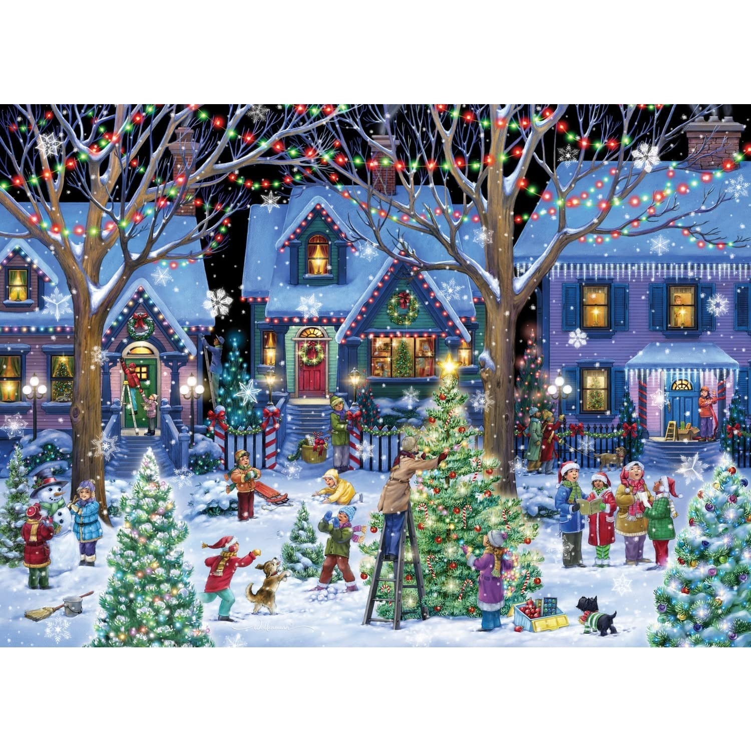 Advent Calendar Jigsaw Puzzle 1000 Pieces - Christmas Cheer by Vermont Christmas Company - Count Down to Christmas Jigsaw Puzzle - Use Year After Year - Medaid International