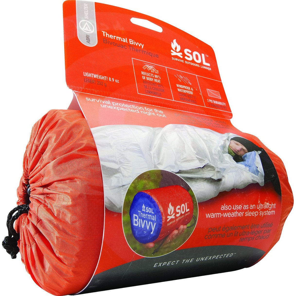 S.O.L. Survive Outdoors Longer S.O.L. 80% Reflective Thermal Emergency Bivvy