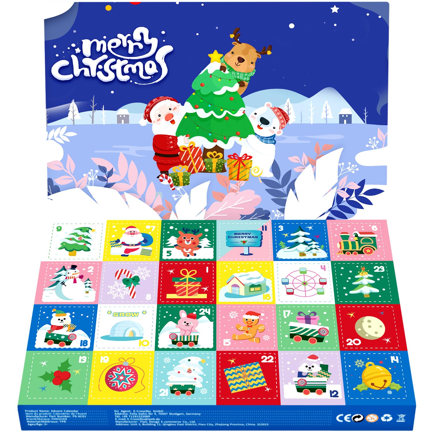 PANSHAN Mochi Squishies Advent Calendars 2025 Kawaii Christmas Countdown Toys Party Favors for Kids Gift for Christmas with 24pcs Different Cute Animal Toys for Girls Boys Xmas Countdown Calendar - Medaid International