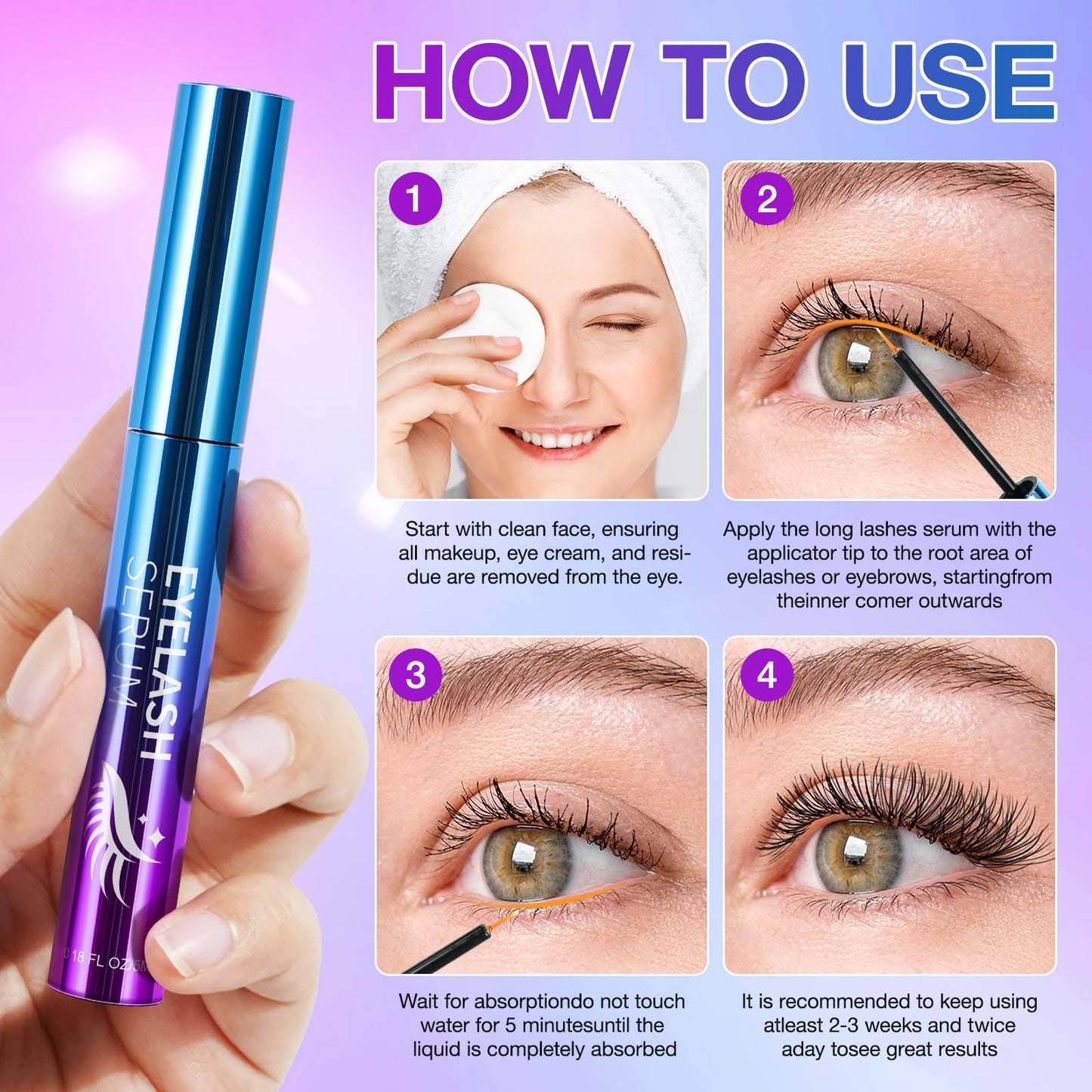 Advanced Eyelash Growth Serum for Longer, Fuller and Thicker Lashes in a Month - Women's Lash Enhancer (5ml) - Medaid International