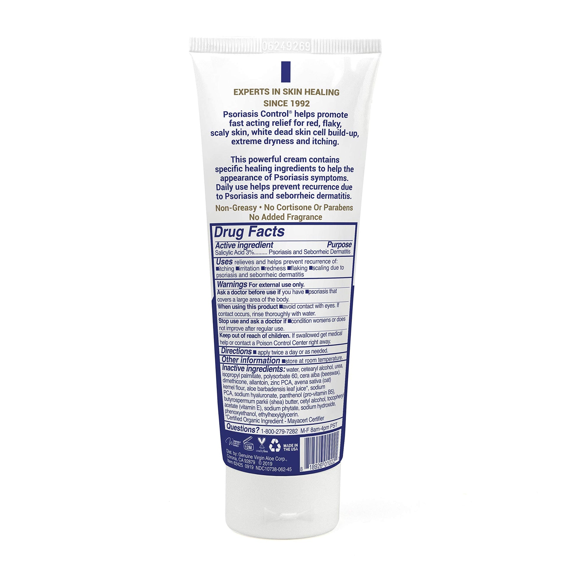 TriDerma Psoriasis Control Face & Body Cream - Maximum Strength 3% Salicylic Acid, AP4 Aloe Vera Gel, Urea Cream - Extra Moisturizing Treatment, No Cortisone or Coal Tar - FSA Eligible - 4.2 oz, 4Pack - Medaid International