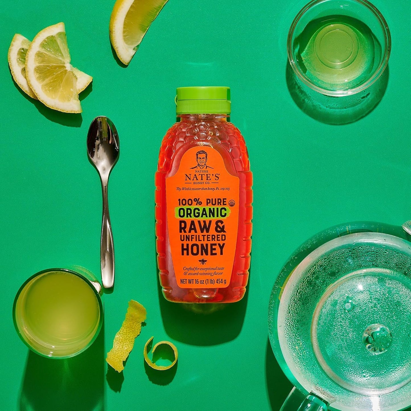 Nate's Organic 100% Pure, Raw & Unfiltered Honey - USDA Certified Organic - 32oz. Squeeze Bottle - Medaid International