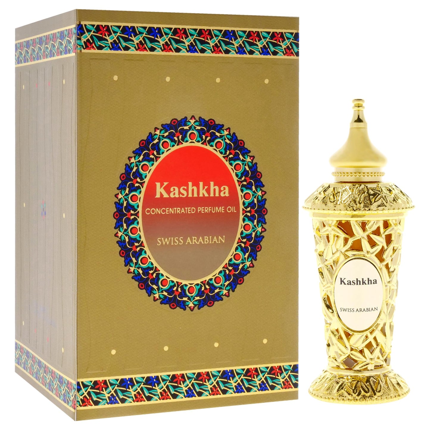 Swiss Arabian Kashkha - Luxury Products From Dubai - Long Lasting And Addictive Personal Perfume Oil Fragrance - A Seductive Signature Aroma - 0.6 Oz - Medaid International
