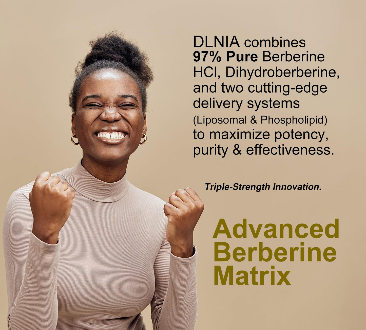 DLNIA Liposomal Berberine Supplement – 3X Strength Berberine Matrix with DHB, Phospholipids, CoQ10, ALA, Vitamin D3, Chromium, Cinnamon – Advanced GLP-1 & Metabolic Support – 60 Count - Medaid International