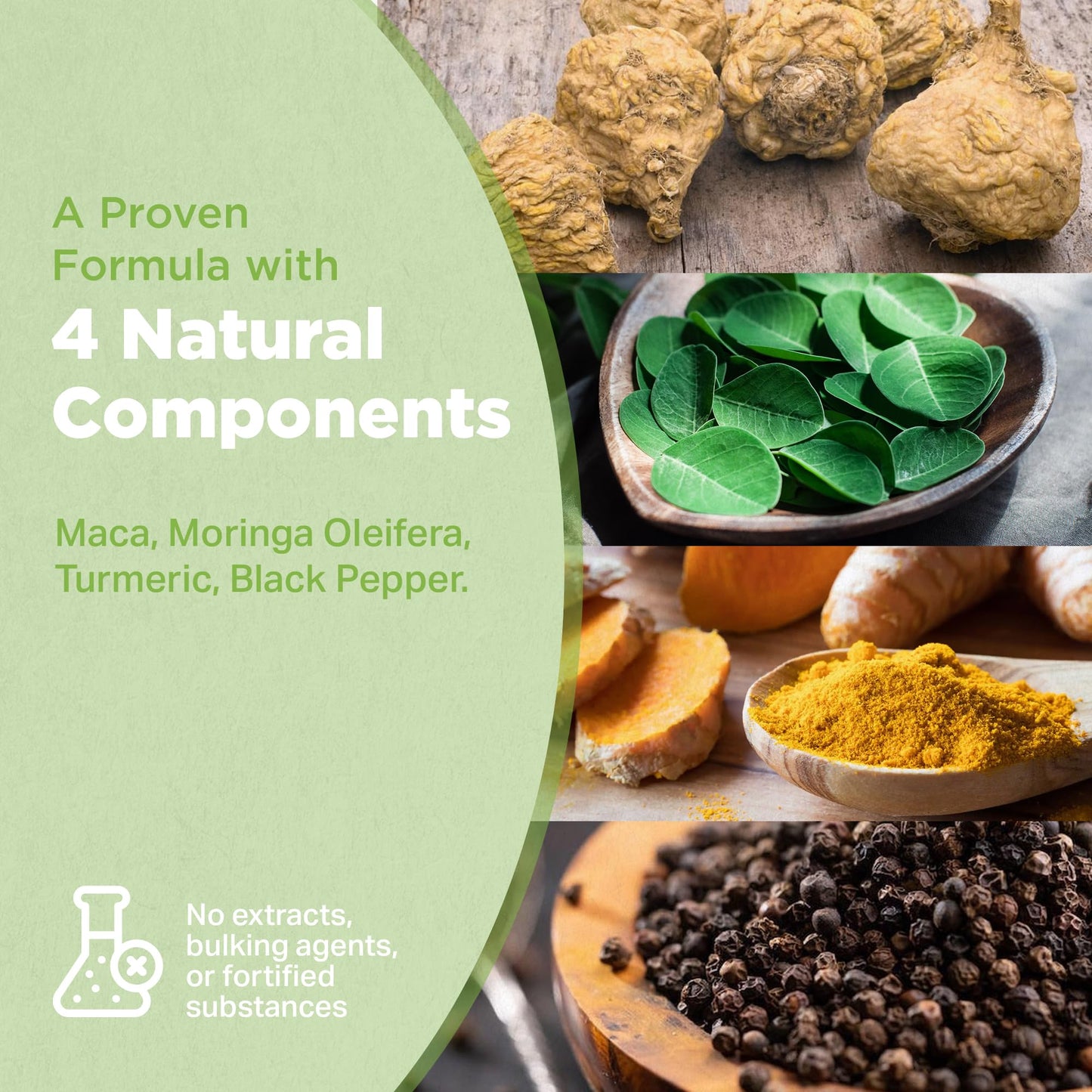 Strength & Spices Immune System Booster, Turmeric and Black Pepper Capsules with Moringa Powder, and Maca, Antioxidant-Rich Blend to Improve Immune Functions and Overall Wellness, 1000mg, 60 Capsules - Medaid International