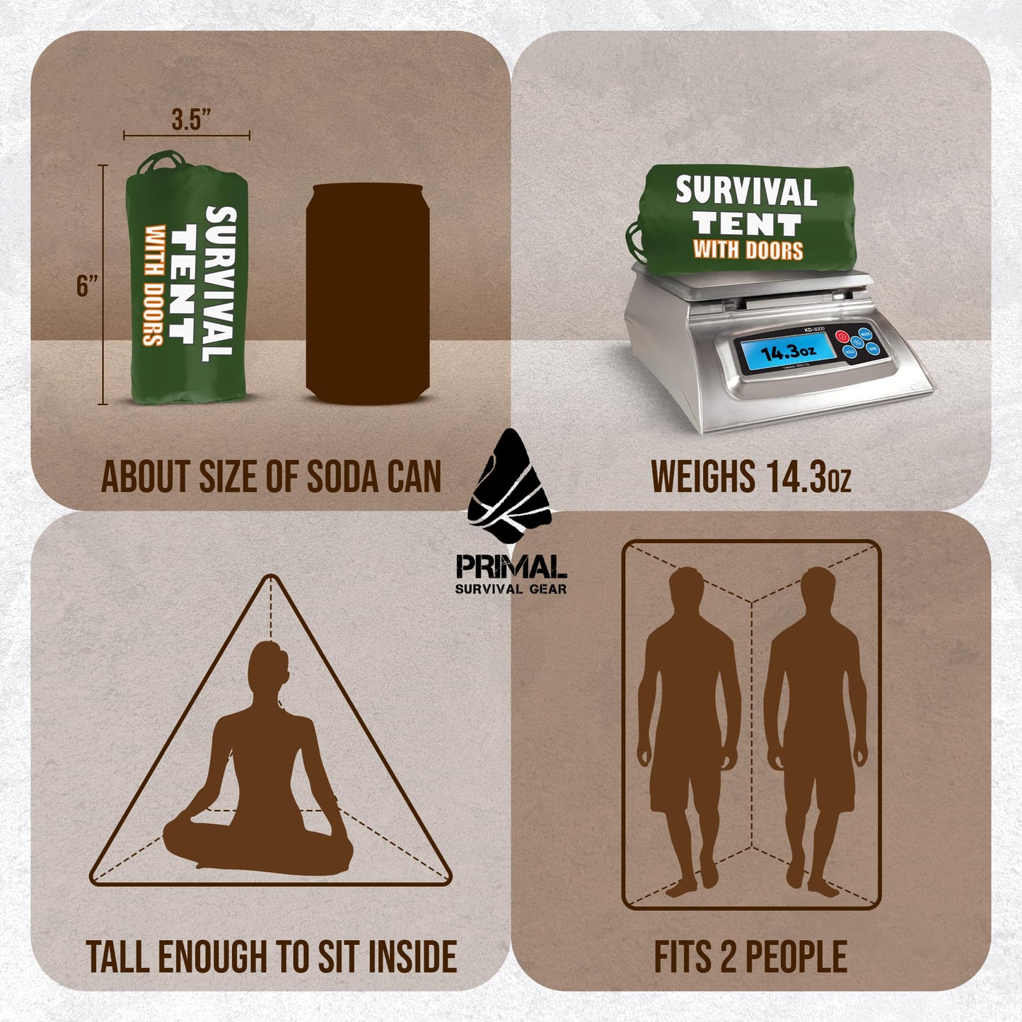 Survival Gear Shelter for Bug Out Bag - Storm Tent with Doors - Tornado Shelter - Small Emergency Bivy for Camping - Tactical Tent for Emergency Bugout Survival Kit