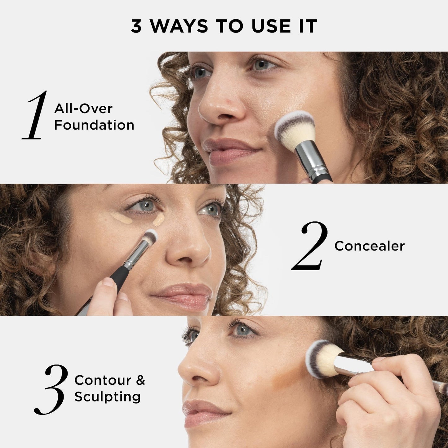 IT Cosmetics Heavenly Luxe Complexion Perfection Brush #7 - Dual-Ended Premium Makeup Brush for Foundation Concealer & Contour, Ultra-Soft Synthetic Fibers, Airbrush Finish, Pro-Hygienic, Cruelty-free - Medaid International