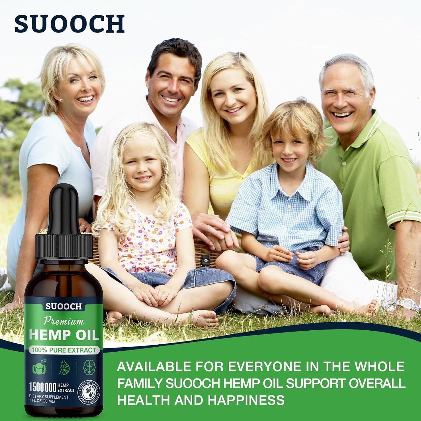 Natural Hemp Oil Maximum Strength Organic Hemp Drops High Potency Pure & CO2 Extract Drops Made in USA - Medaid International