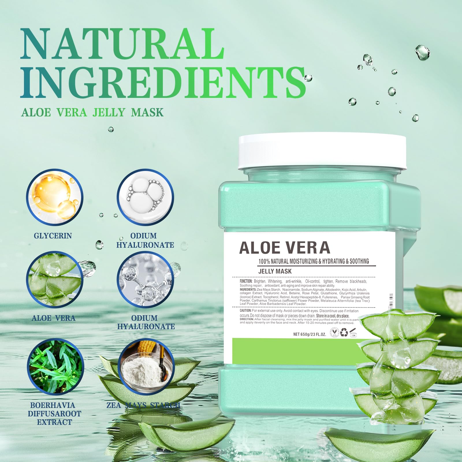 Truvenum Jelly Face Mask,Aloe Vera Moisturizing Jelly Mask Powder for Facials,Professional Peel Off Peel Off Hydro Face Mask Powder for Fight Fine Lines, Face Mask Skin Care, DIY SPA 23 FL OZ - Medaid International