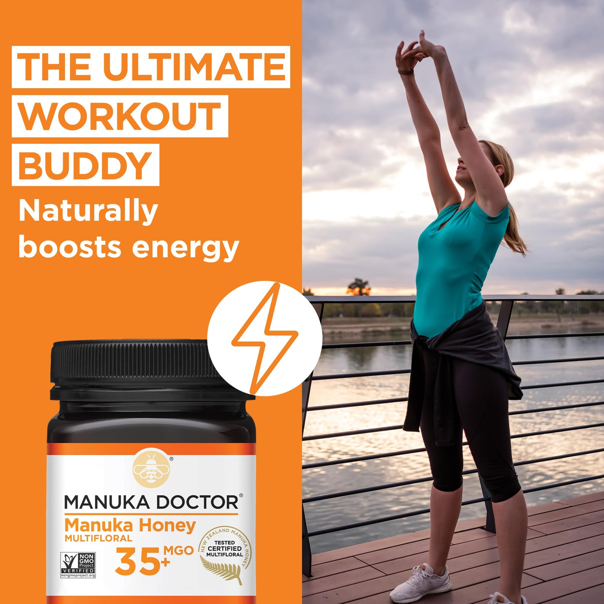 Manuka Doctor - MGO 35+ Manuka Honey Multifloral, 100% Pure New Zealand Honey. Certified. Guaranteed. Raw. Non-GMO (8.75oz) - Medaid International