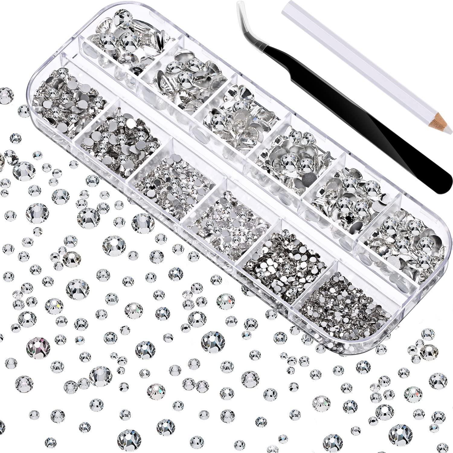 Face Strass 2000 Pieces Flat Back Gems Rhinestones 6 Sizes - Medaid International