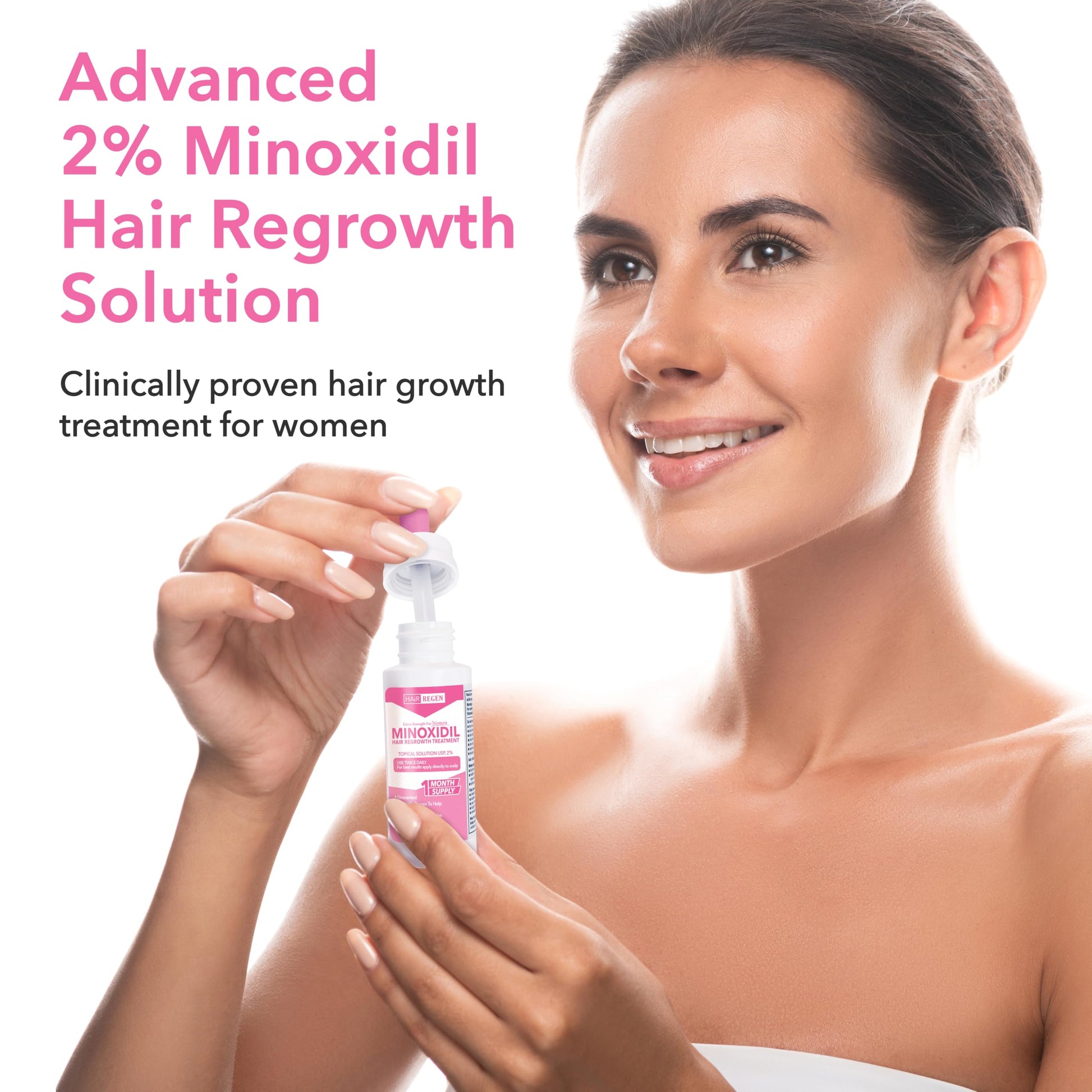 Hair-Regen Advanced 2% Minoxidil For Women, Hair Regrowth Treatment for Thinning Hair, Hair Loss for Women,6 Month Supply, Minoxidil Topical Solution for Thicker Fuller Hair - Medaid International