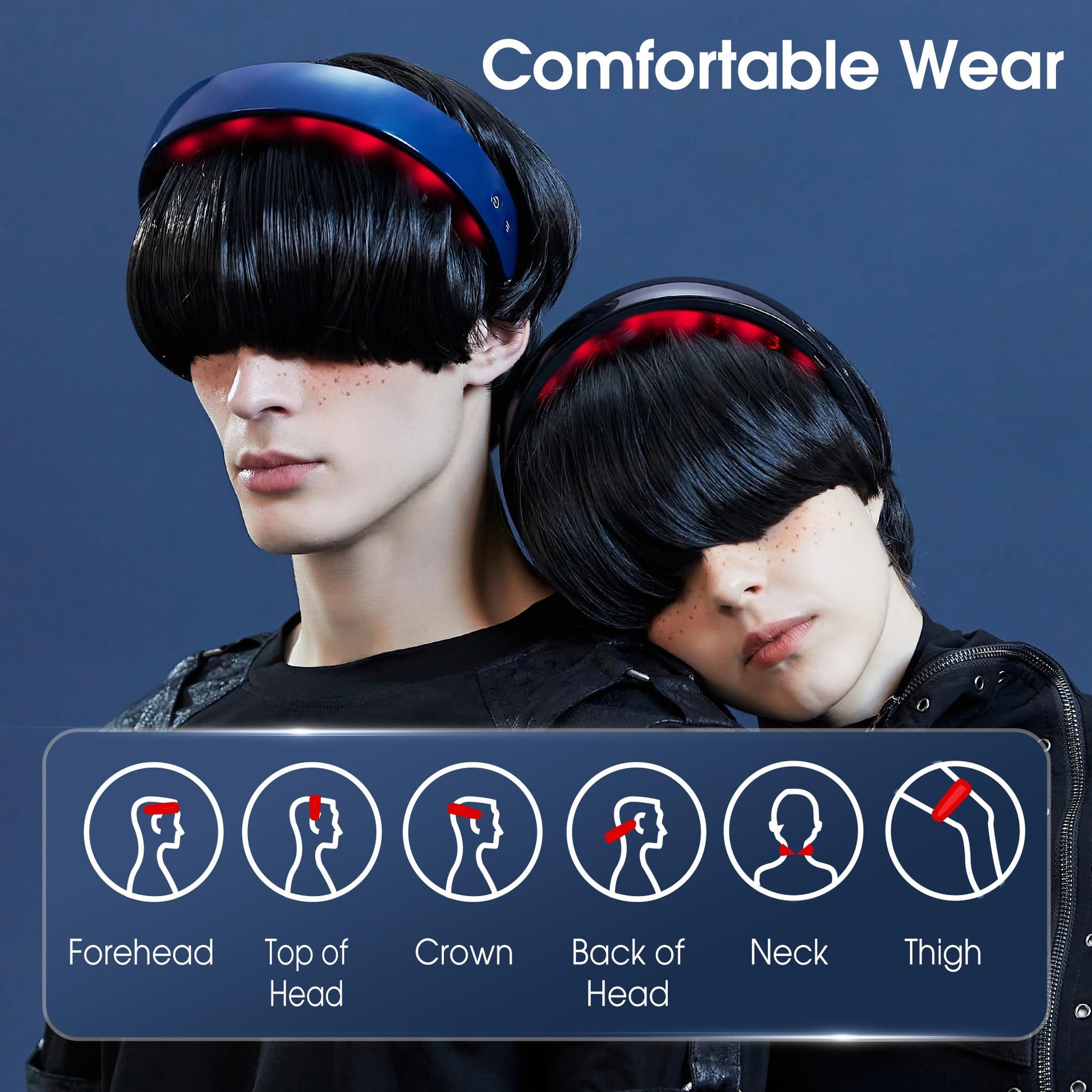 Master Massage Upgraded H2 Electric Scalp Massager for Head Massage with Heating, for Stronger, Thicker, Hair- 10 Vibrating Contacts, Phototherapy, for Deep Relaxation, Stress Relief-(Black) - Medaid International