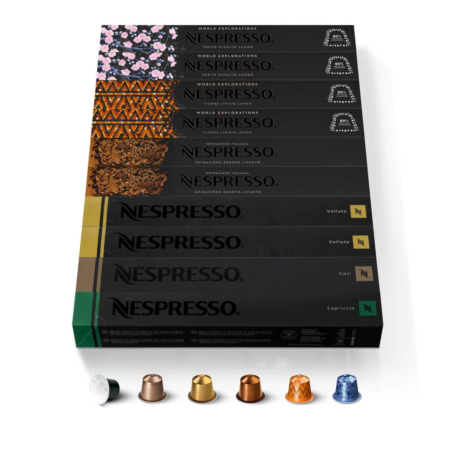 Nespresso Capsules Original, Ispirazione Variety Pack, Medium Roast Espresso, 100-Count Espresso Pods