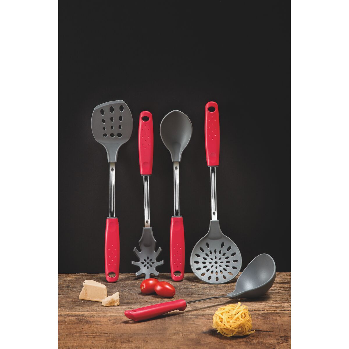 Tramontina universal spoon with red handle