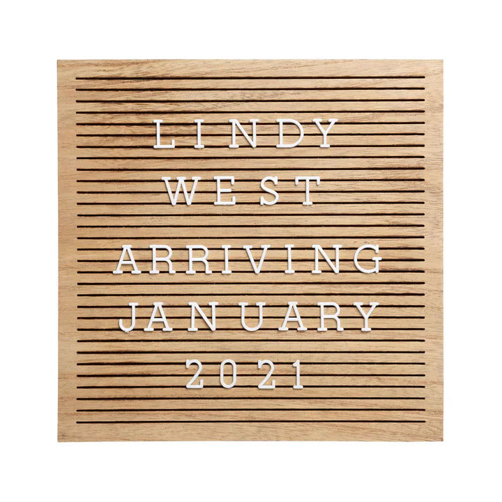 Pearhead - Black/Natural Letter Board - Grey
