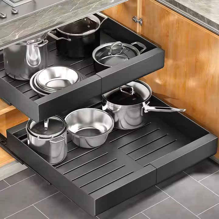Adjustable Pull-Out Kitchen Drawer Organizer – Extendable 32–52cm