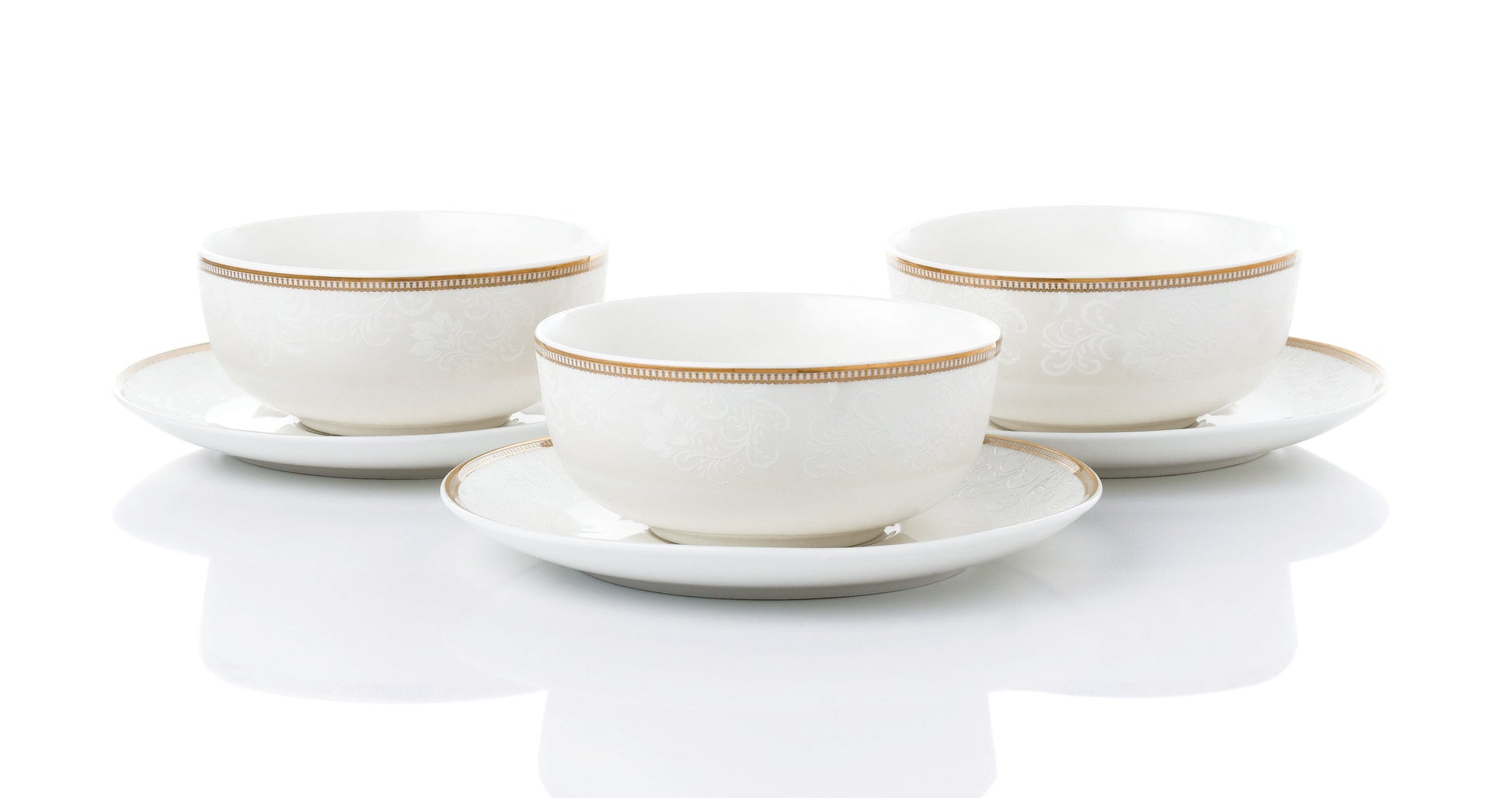 Symphony gold décor small bowl/saucer 6pcs 22cl