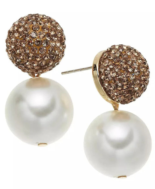 On 34th Women's Gold Tone Fireball & Imitation Pearl Drop Earrings | On 34th In Lebanon