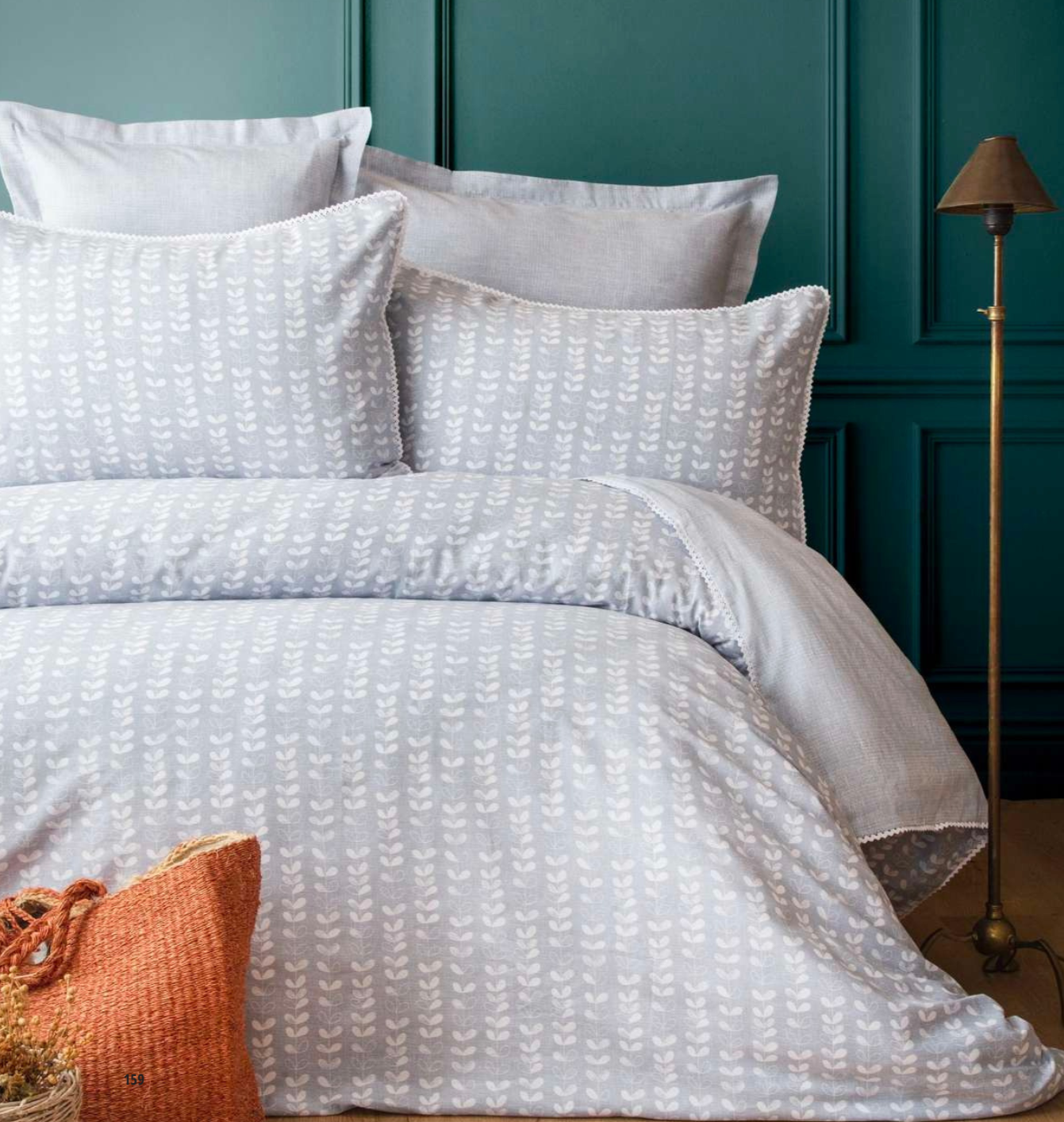 DOUBLE CREPE DUVET COVER SET NANCY GREY