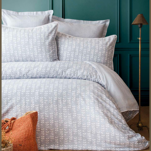 DOUBLE CREPE DUVET COVER SET NANCY GREY