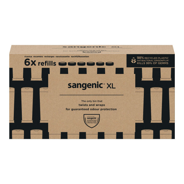 Twist & Click Nappy Bin XL Refill Cassettes, Multilayer, Pack of 6