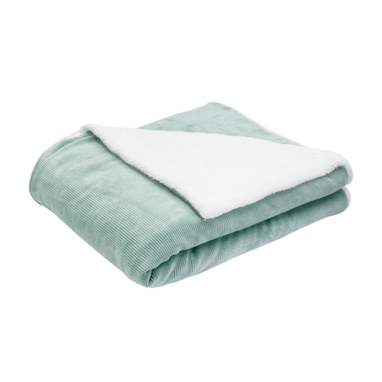 Trois Kilos Sept Wooly Sherpa Blanket – Vert Sauge (100 x 140 cm)