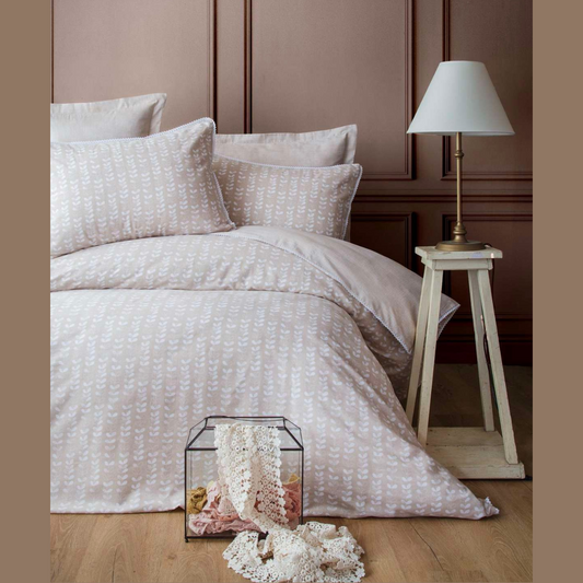 DOUBLE CREPE DUVET COVER SET NANCY BEIGE
