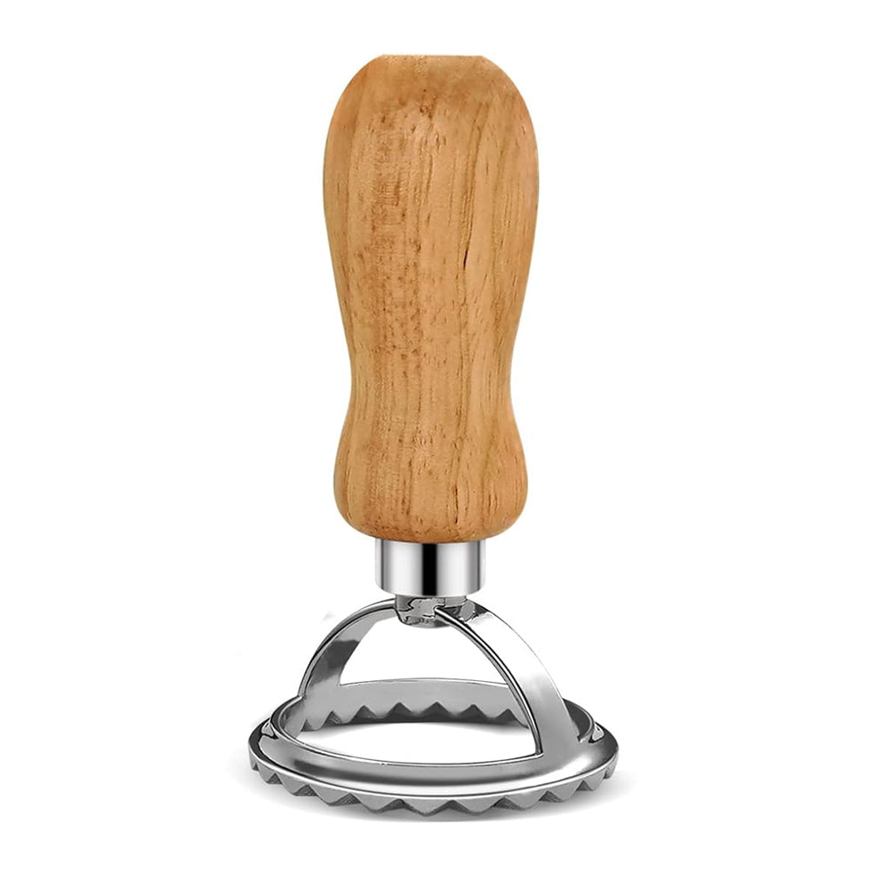 Stainless Steel Cookie & Biscuit Mold with Wooden Handle ( Round )