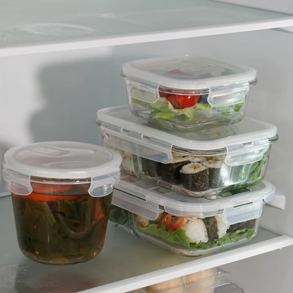630ml Borosilicate Rectangle Glass Food Storage Container With Microwave, Freezer &amp; Dishwasher Safe NFH-77309
