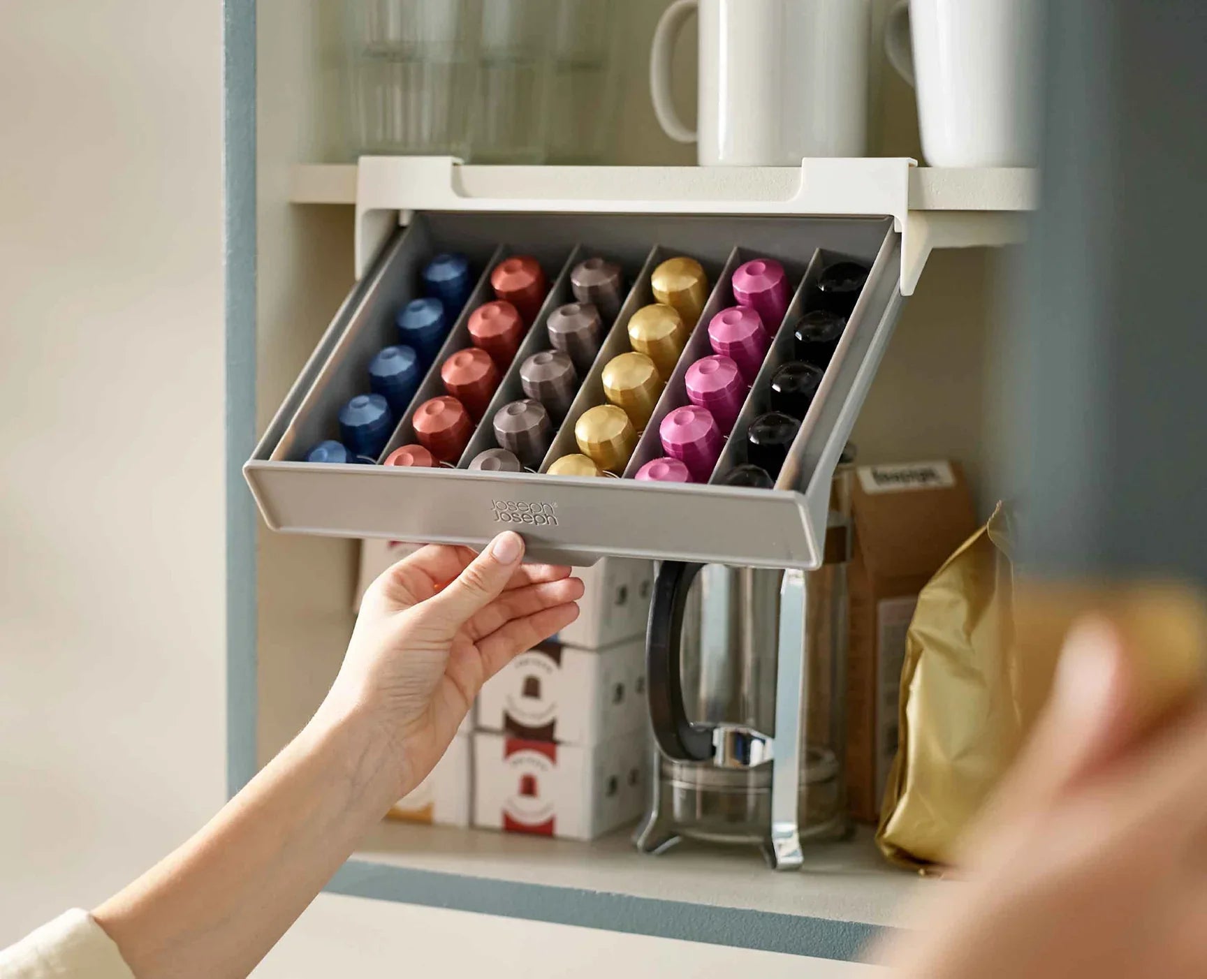 Joseph Joseph CupboardStore™ Grey Under-shelf Coffee Pod Drawer
