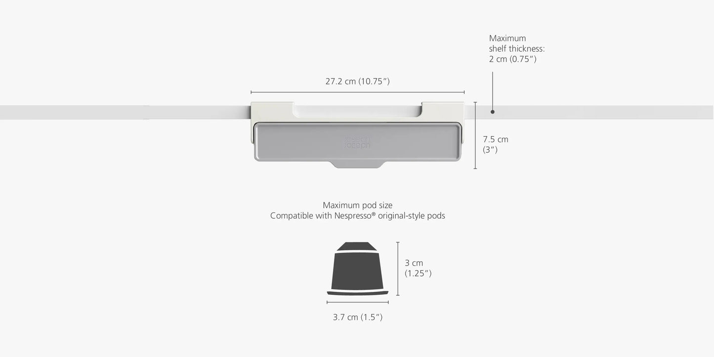 Joseph Joseph CupboardStore™ Grey Under-shelf Coffee Pod Drawer
