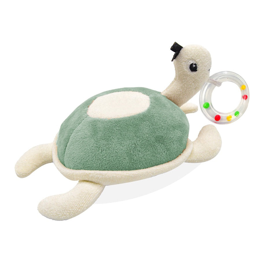 Babyjem Soft Baby Turtle Rattle Toy Mint Color