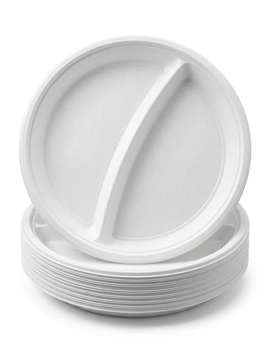 SD Divided Plastic Dinner Plates 10 Pack 22 cm | SD In Lebanon