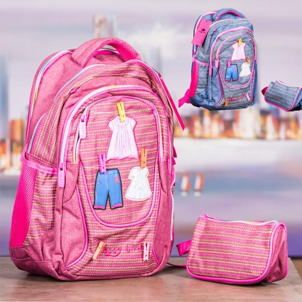 Glossy Bird, School bag Set Of 2 Pcs