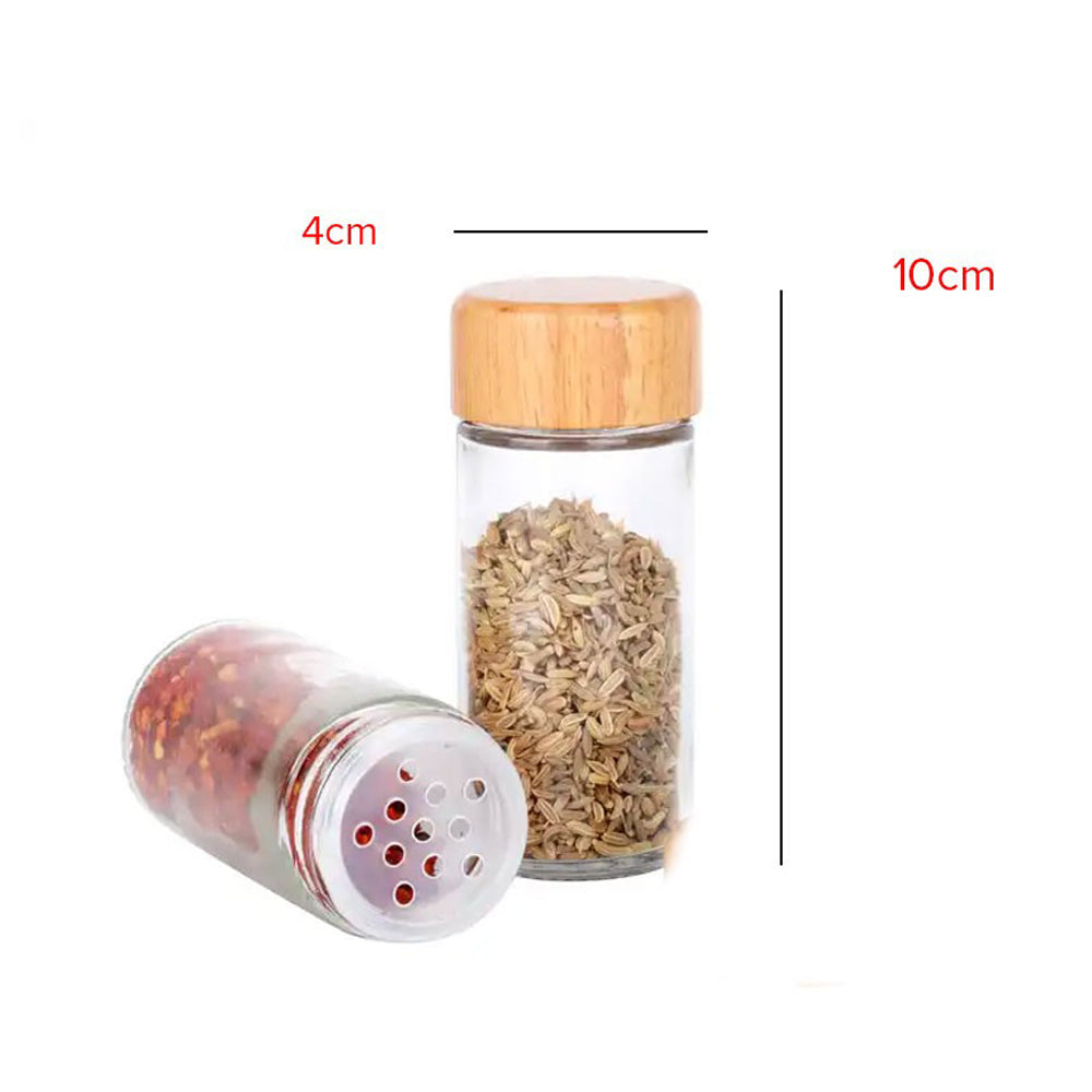 4 Jar Seasoning Bottle Set With Base Holder M-04 (D4 x H10)cm