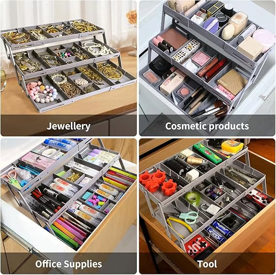Multi-Level Smart Drawer Organizer منظم أدراج ذكي متعدد الطوابق