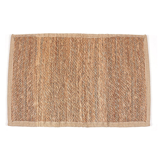 90 CM X 60 CM Handmade Rectangular Natural Fibers Jute Rug with Nest Cloth Ends Braided Reversible Rugs for Bedroom Living Room Indoor and Outdoor - Medaid International