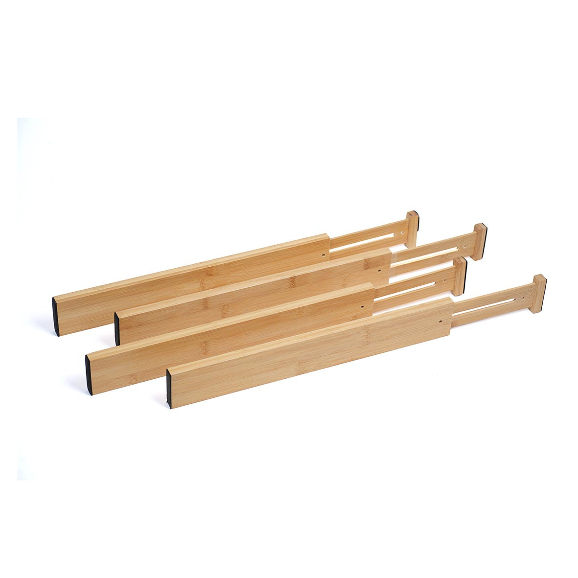 Narrow Bamboo Adjustable Drawer Dividers (Pack of 4)