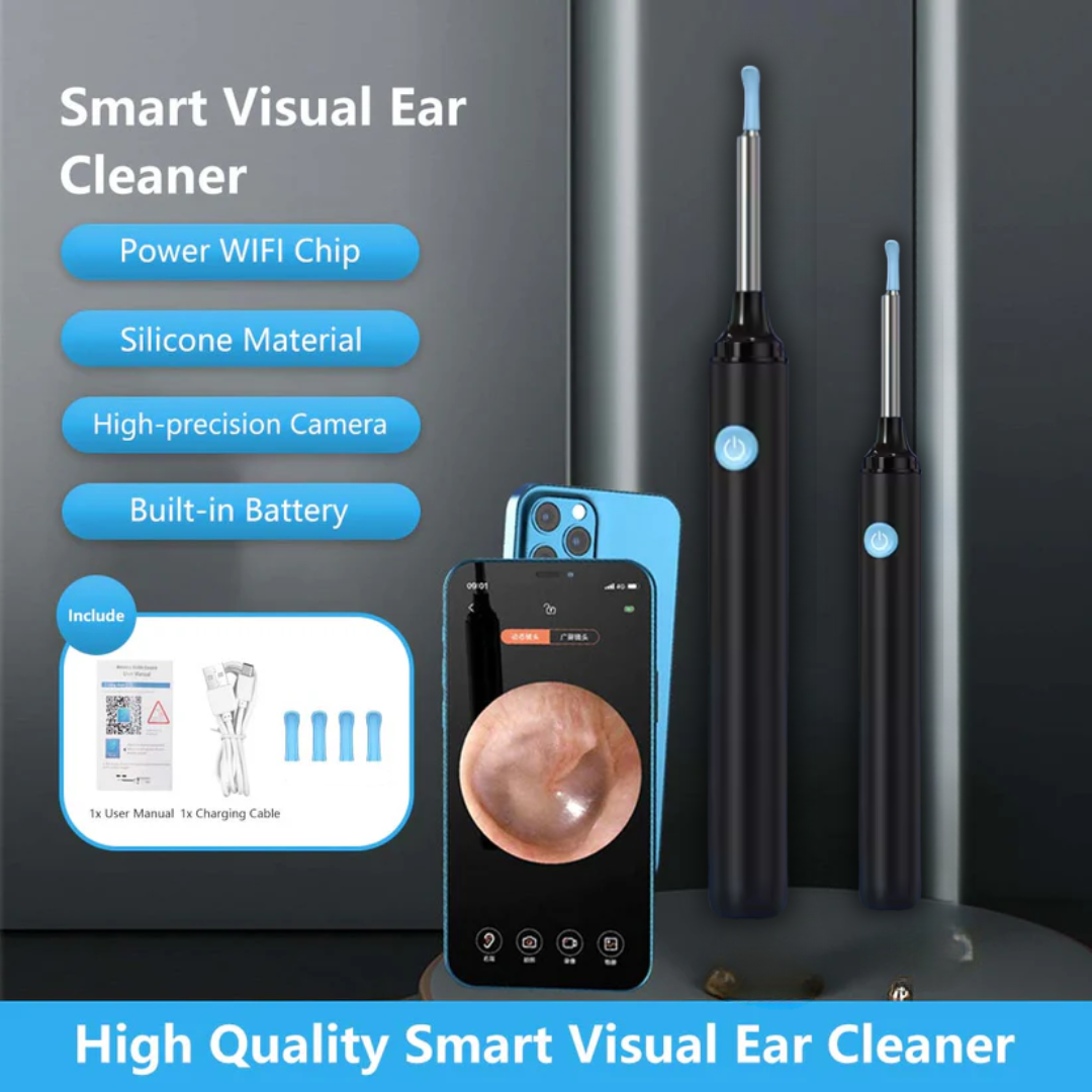 White Ear Wax Removal Tool with Camera – HD Ear Cleaner with 6 LED Lights - Medaid International