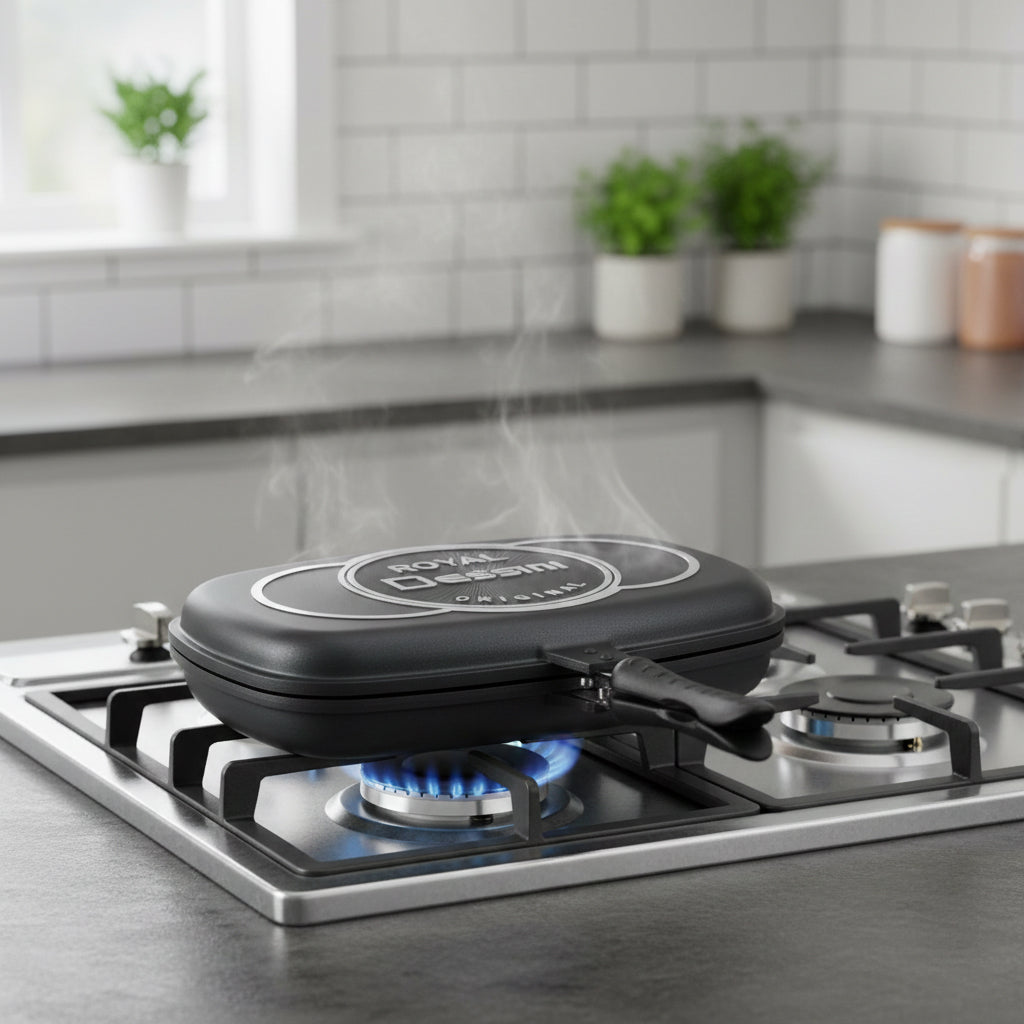 32cm Dessini Non-Stick Double-Sided Grill Pan – Black