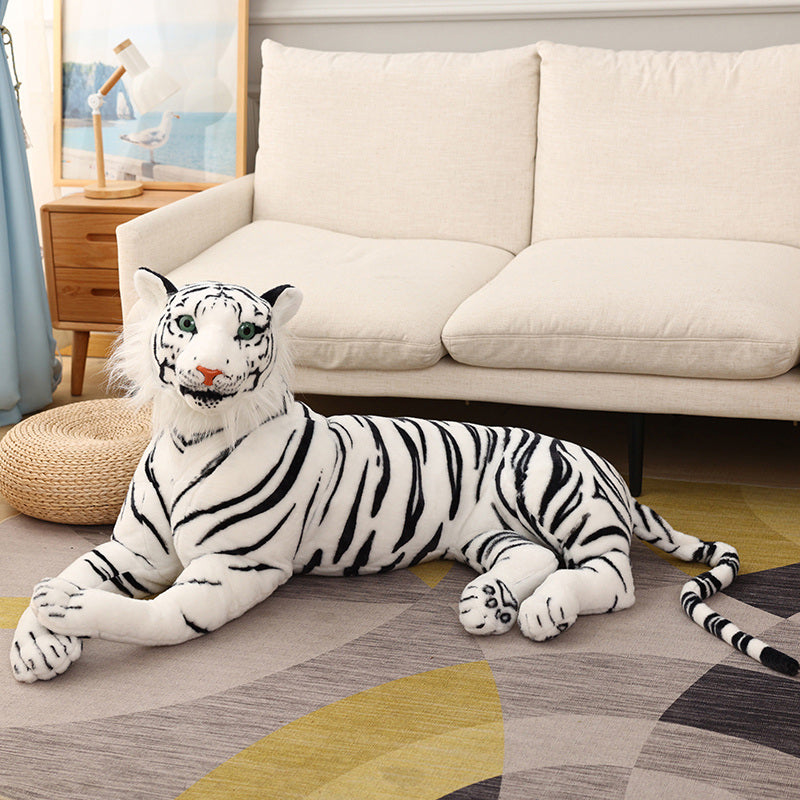 Tiger Plush Toy Black & White Soft Stuffed Animal