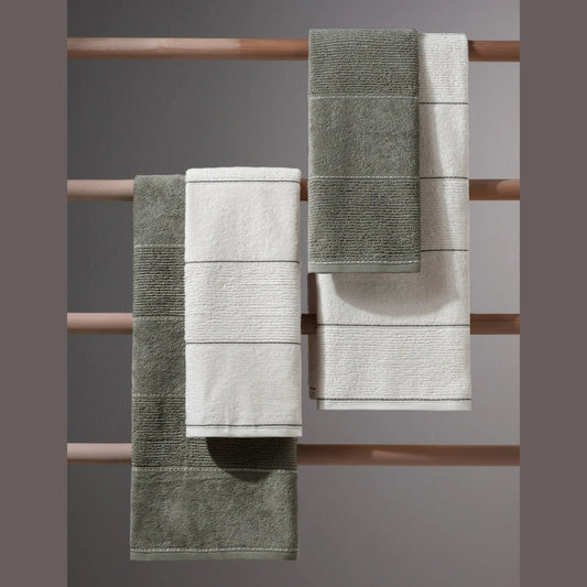2Bath&2Face  Carmine Set Olive Extra Soft Modern Cotton 50x90 70x140 cm