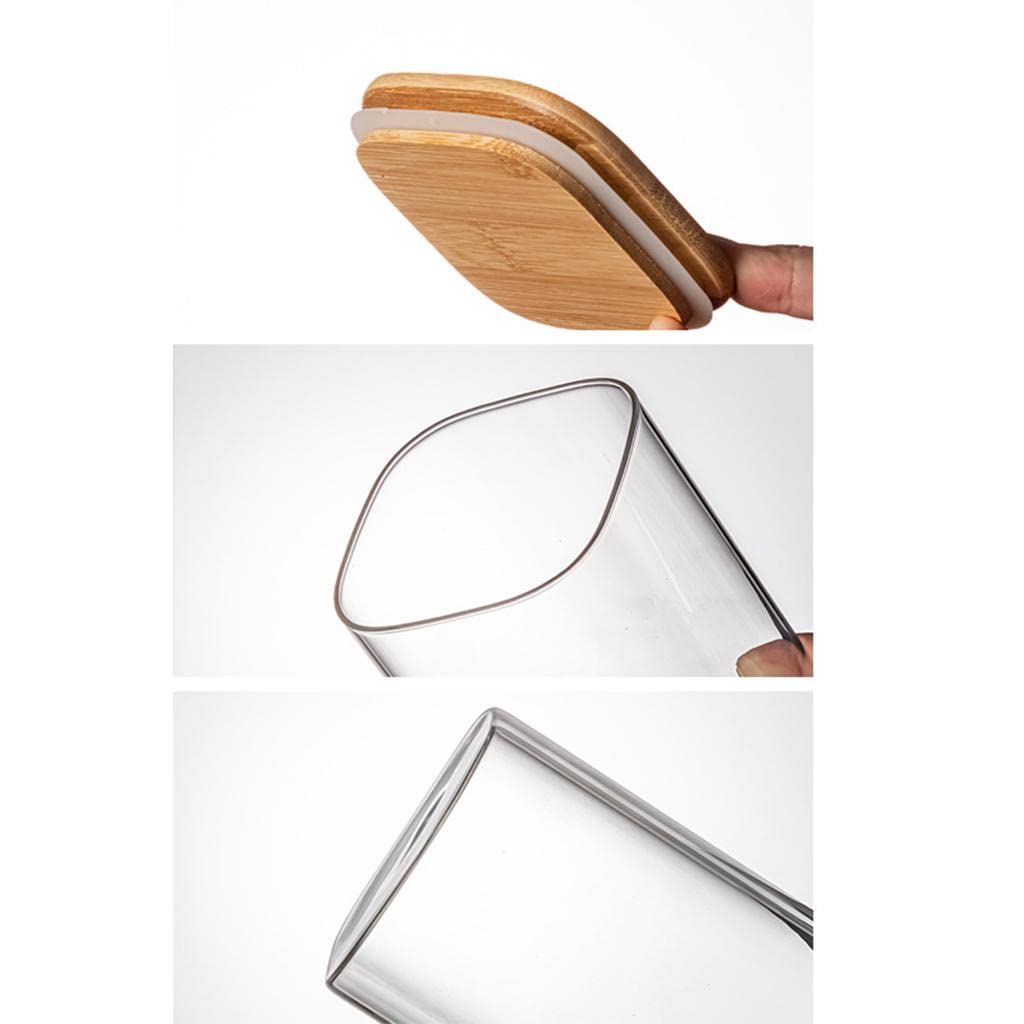 Clear Borosilicate Glass Storage Jar With Bamboo Lid 270-ml #XZ-F0002