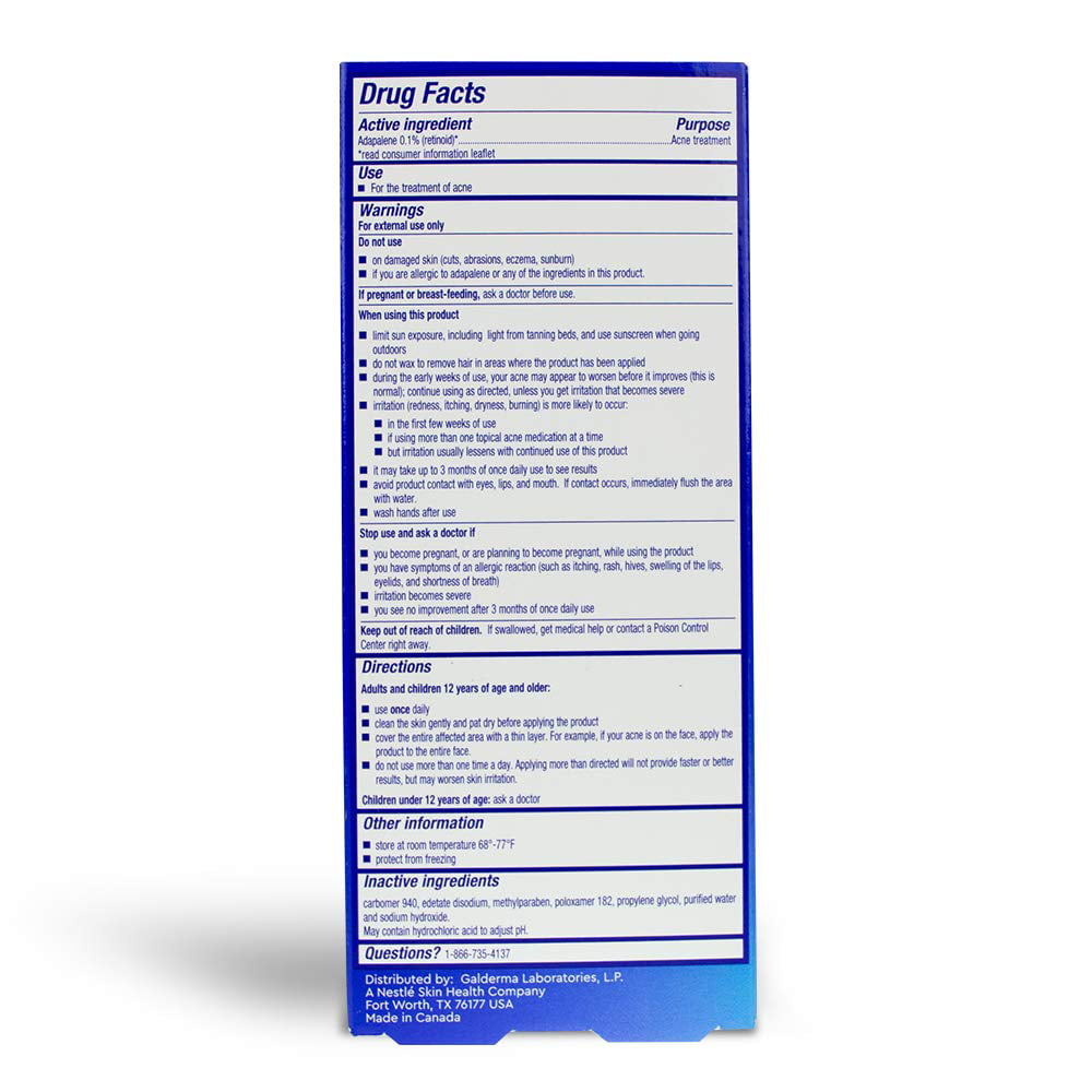 Differin 0.1% Adapalene Acne Treatment Gel, 0.5 oz(oily and combination skin)