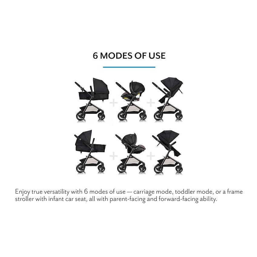 Evenflo® Pivot® Modular Travel System with LiteMax™ Infant Car Seat – Casual Gray
