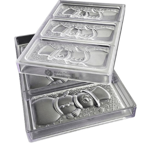 Snowman Christmas Shaped Chocolate Mould, Polycarbonate 28cmx17.5cm