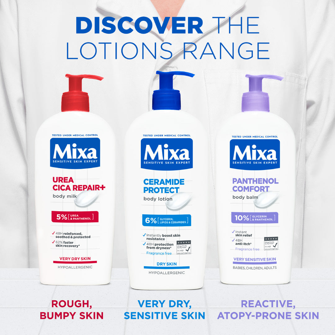 Mixa Urea Cica Repair Body Lotion - For Keratosis Pilaris Skin, Dry Rough Skin & Tiny Reddish Bumps - 400 ml