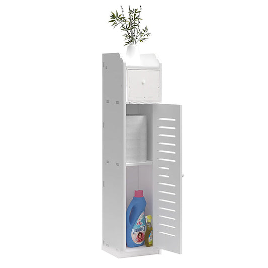 90 CM Multipurpose Waterproof Storage Cabinet with Drawer Free Standing Organizer Cabinets with Door for Bathroom Bedroom Kitchen Hallway White - Medaid International