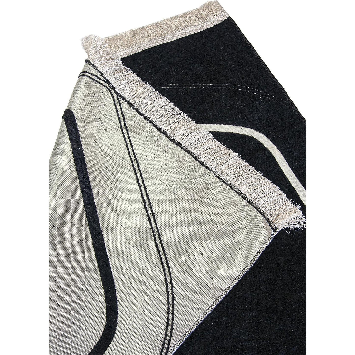 ihvan online, Muslim Prayer Rug for Couples, Praying Mat Set for Women & Men, Heart Patterned, Soft, Prayer Beads, Islamic Gifts for Ramadan Eid Valentines Day, Two Pieces, White-Black - Medaid International
